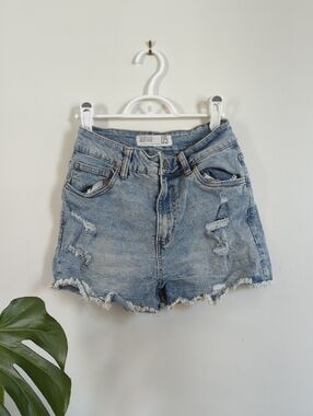 Refuge Denim High Rise Freyed Jean Shorts